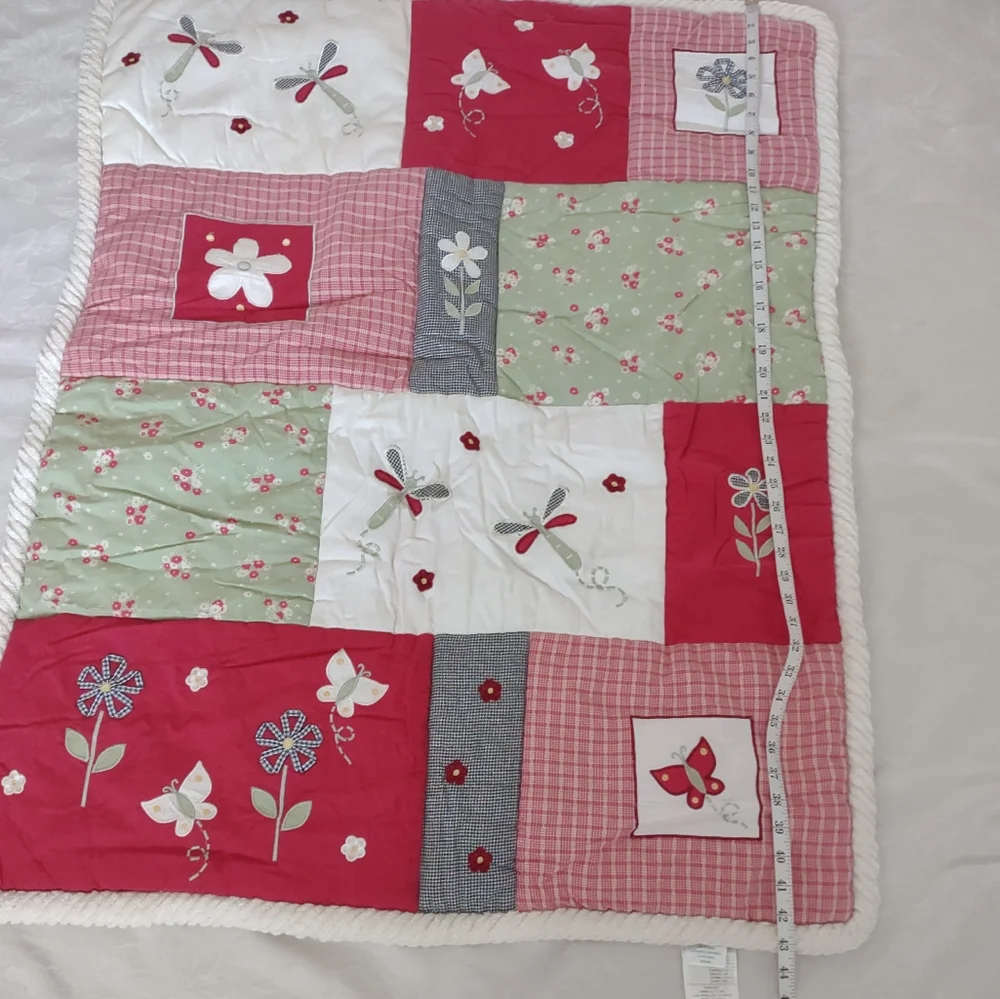 Lambs & Ivy Baby Nursery Quilt Floral Butterflies
